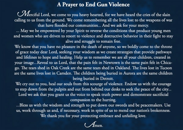 A Prayer to End Gun Violence