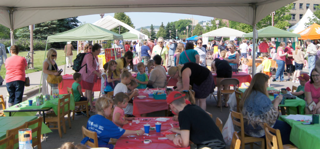 Every June, the Sisters volunteer at CHUM's Rhubarb Festival. Often we organize the children's coloring contest booth.