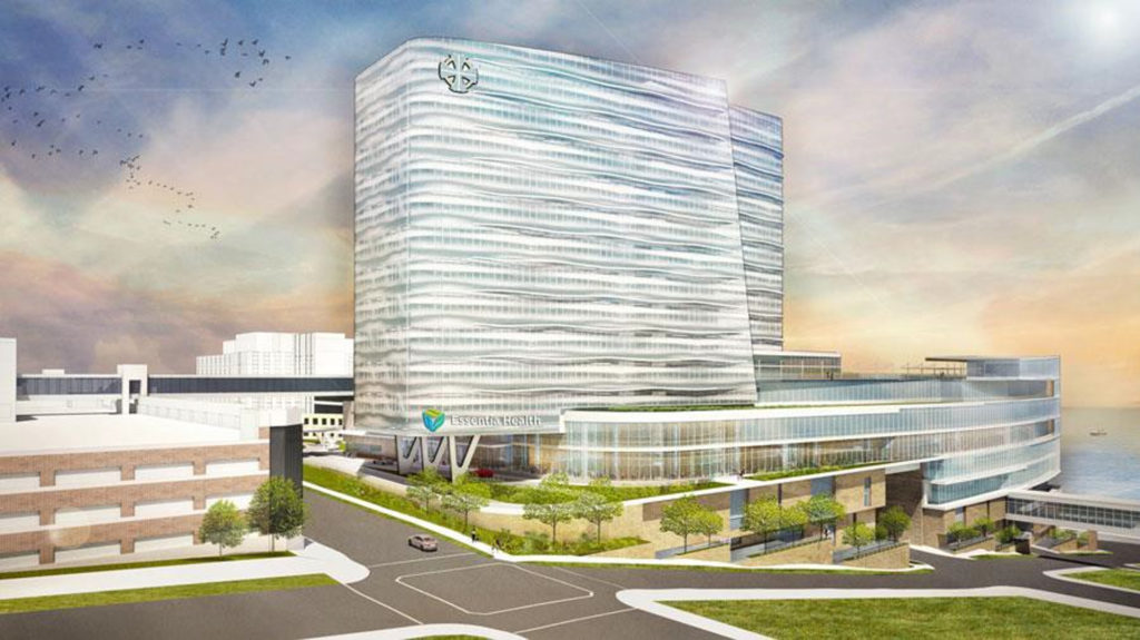 Artist conception of the new St. Mary's Medical Center that will replace the old structure.