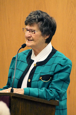 Sister Barbara Higgins acted as MC for the Volunteer Dinner 2016