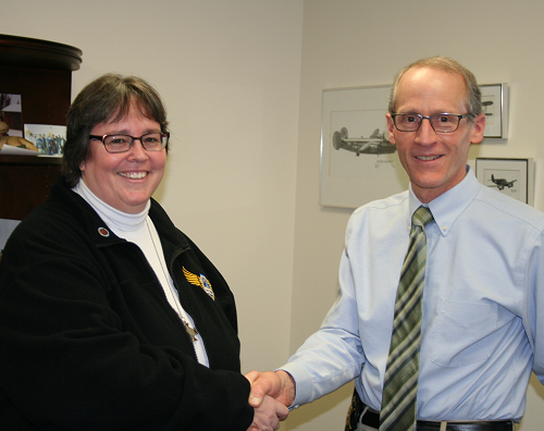 Sister Paule Pierre Barbeau and Saint Louis County Sheriff Ross Litman