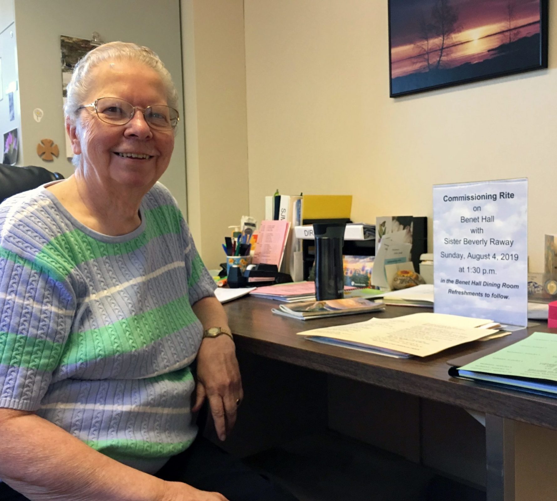 As Resident Assistant for Sisters on Benet Hall, our infirmary, Sister Luella Wegscheid sees to their personal needs and helps create an atmosphere of love, caring, and compassion.