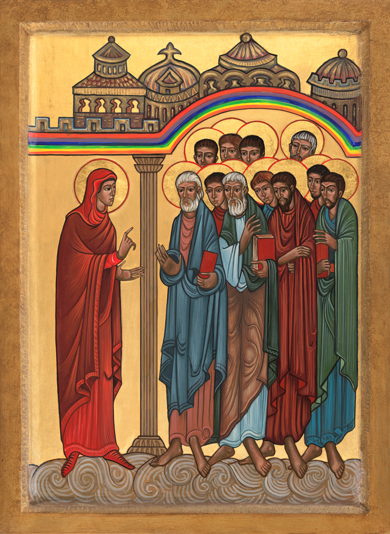 Mary Magdalene brings the news of the Resurrection to the Apostles.