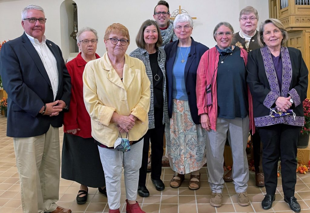 From left: Thom Chartier, Sr. Pauline Micke (Oblate Co-Director), Chris Ketelsen, Rosemary Brewer, Mark Hakes, Sr. Beverly Raway, Michelle Naar-Obed, Jane Dolter (Oblate Co-Director), and Sharon Rolle.