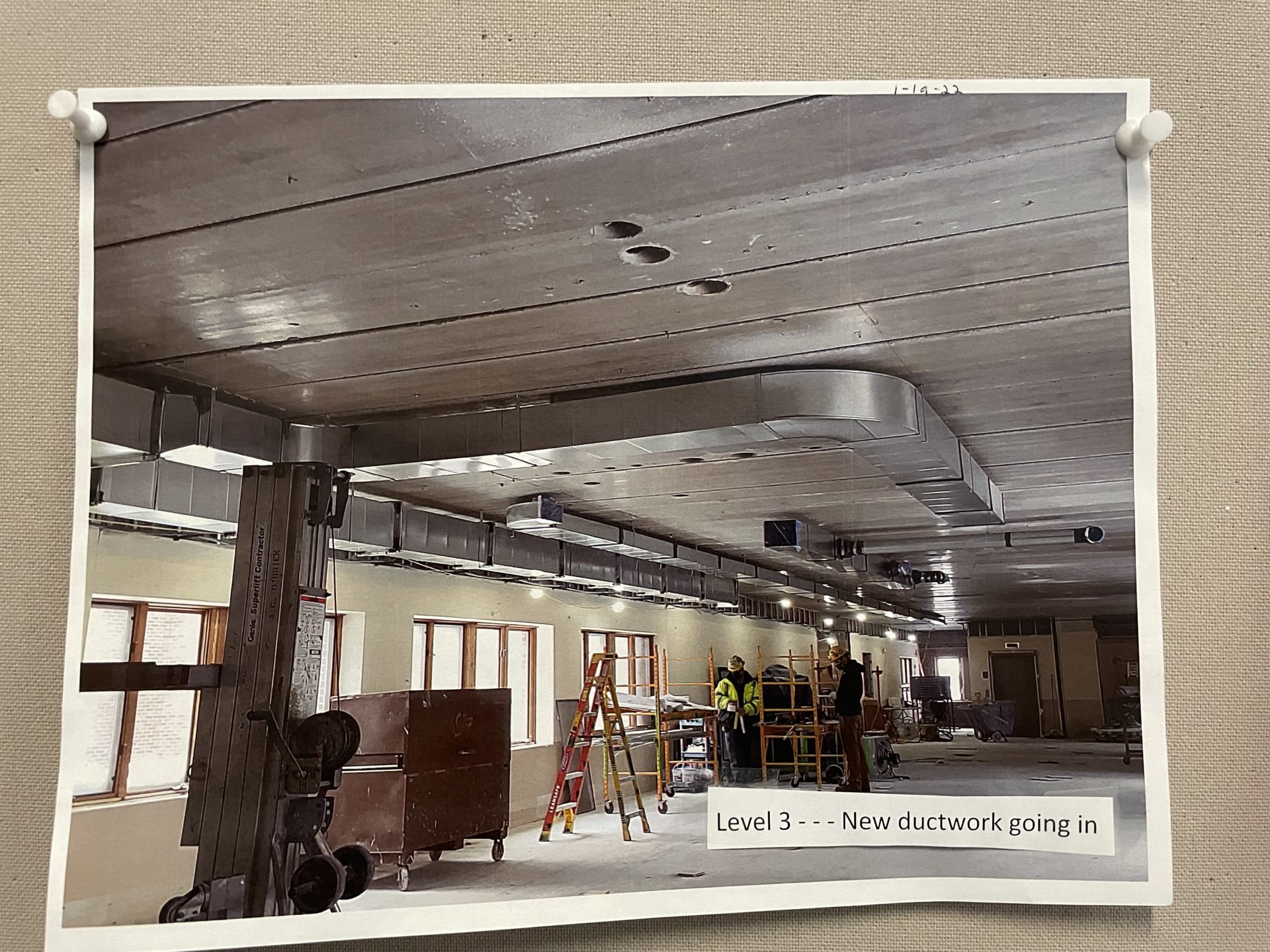 New ductwork on second floor of Stanbrook West