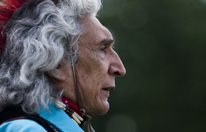 LeRoy Malaterre of Lebanon, Indiana, Chippewa, served as the master of ceremonies for the first annual Native American Heritage Festival Day, Indianapolis, Indiana, 2009