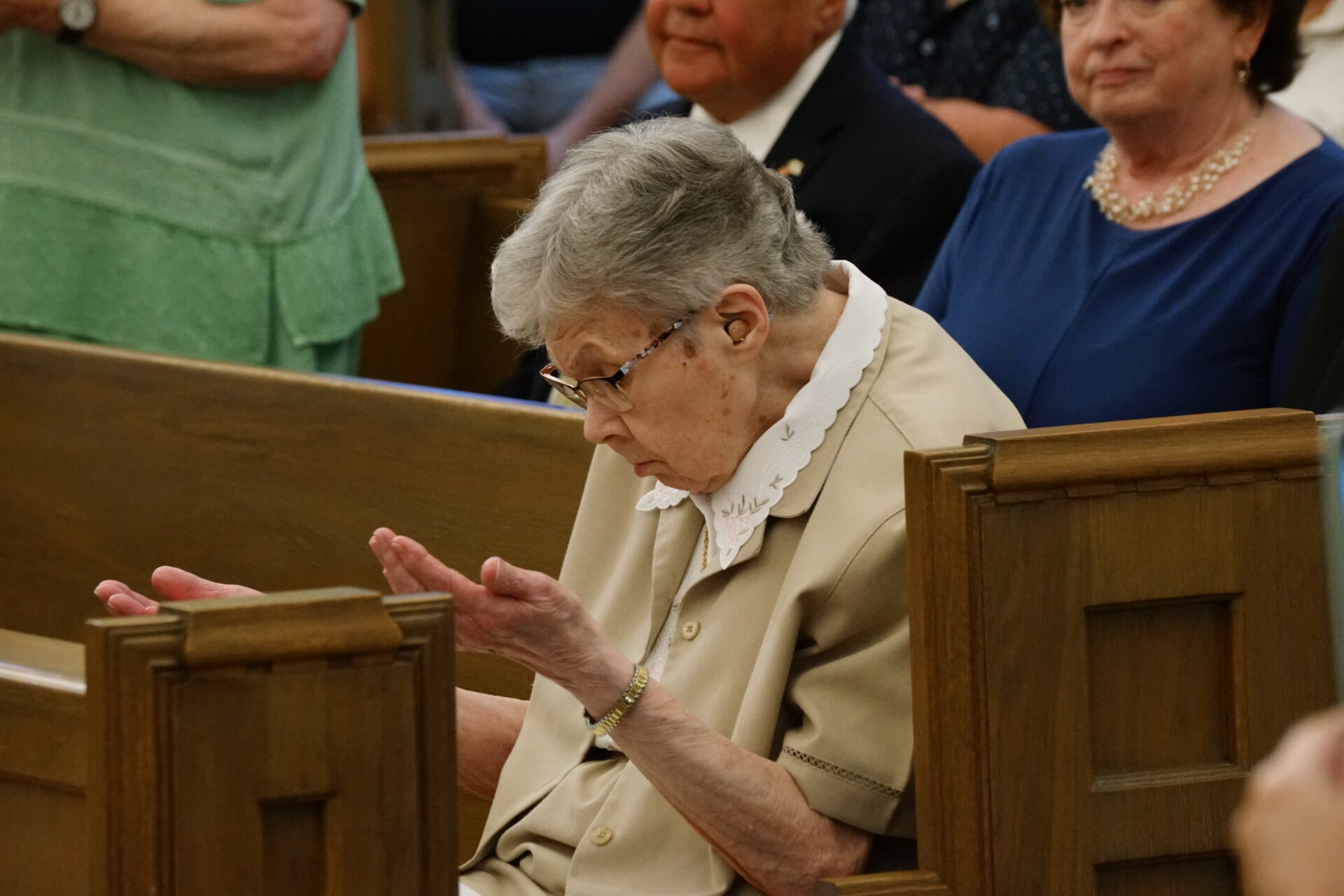 Sister Annella Wagner sings the Suscipe.